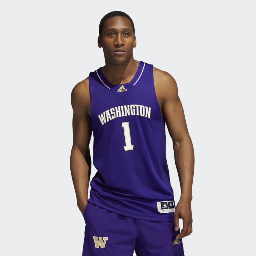 Adidas Men's Washington Huskies #1 Purple Swingman Replica Basketball Jersey, Medium