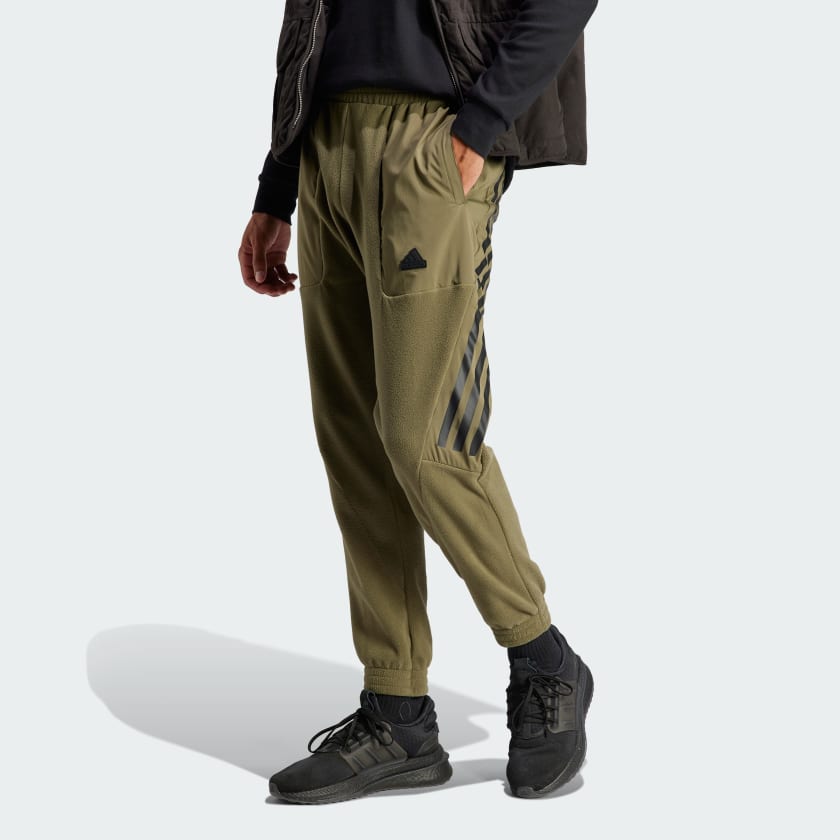 3 stripe shop pants green