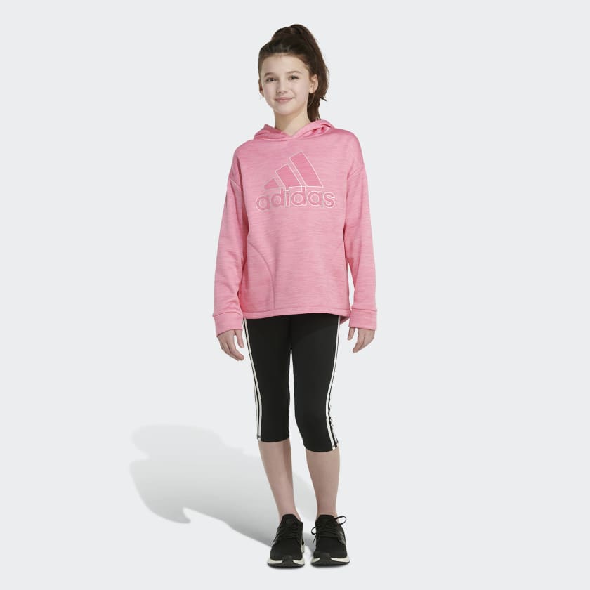 Hoodie adidas | Mélange Kids\' Pink Fleece adidas Pullover | Training US -