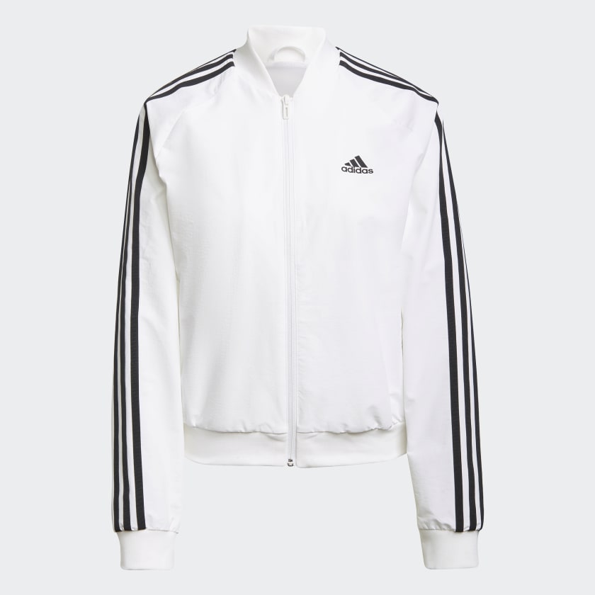 Adidas white training jacket on sale