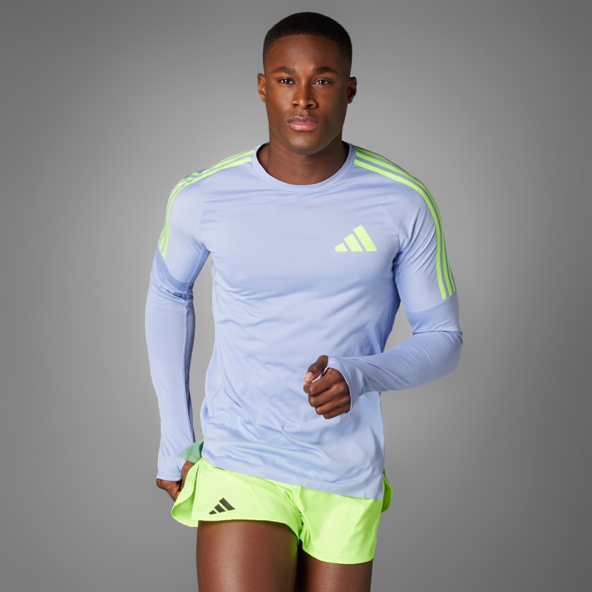 adidas Adizero Promo Running Long Sleeve Long Sleeve Top Blue adidas UK