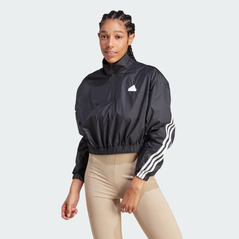 adidas Future Icons 3 Stripes Woven 1 4 Zip Jacket Black adidas Philippines