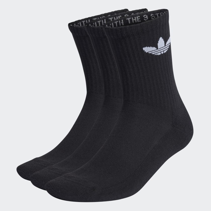 adidas Medias Clasicas Acolchadas Trifolio Corte Medio 3 Pares Negro adidas Colombia