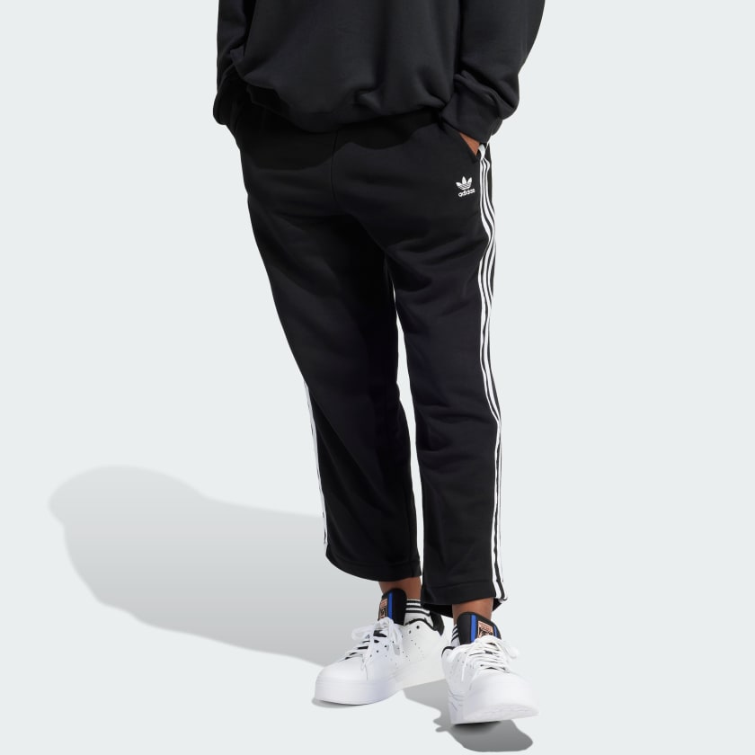 adidas Originals Three Stripe Skinny Sweatpants With Cuffed Hem in