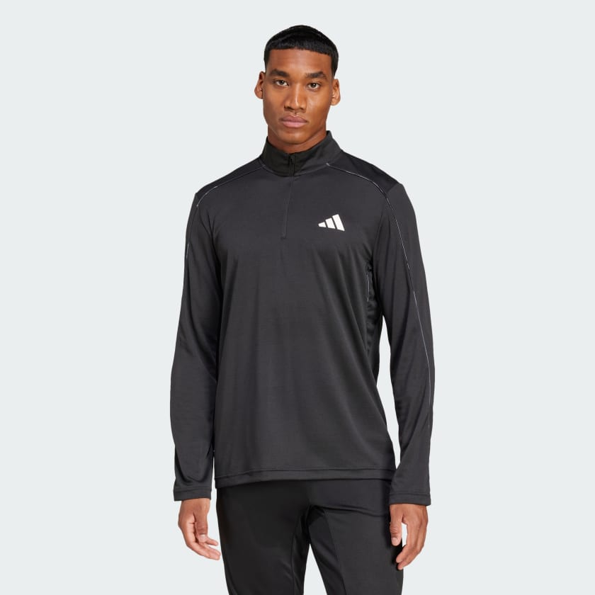 adidas Train Essentials Camo 1/4-Zip Tee - Black | Free Shipping with  adiClub | adidas US