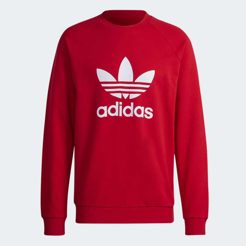 adidas Adicolor Classics Trefoil Crewneck Sweatshirt Red Free Shipping with adiClub adidas US