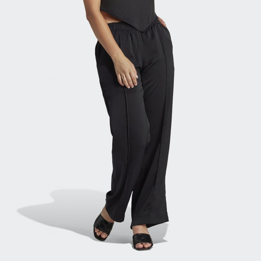 adidas Premium Essentials Satin Pants - Black | Women's Lifestyle