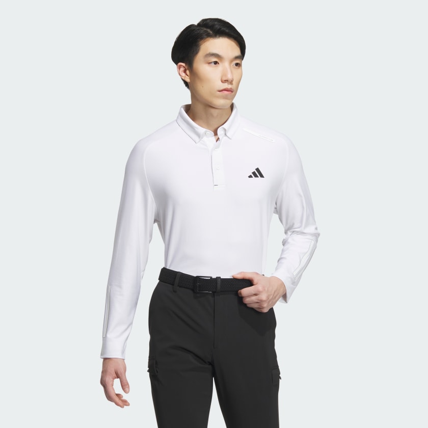 adidas Long Sleeve Stretch Polo Shirt White adidas Thailand