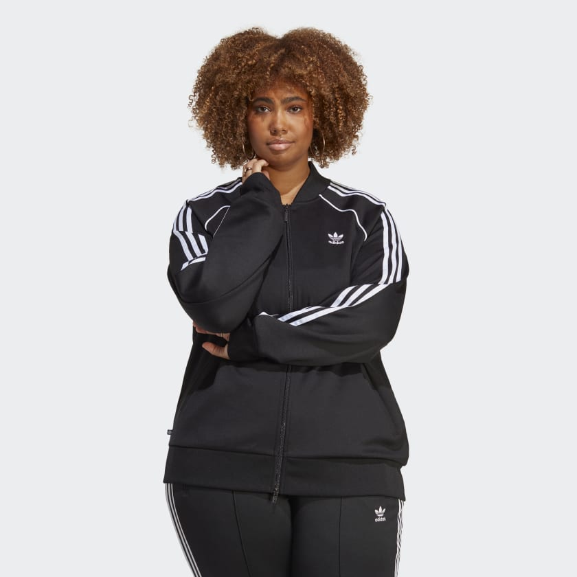 adidas Adicolor Classics SST Track Jacket (Plus Size) - Black | Women's ...