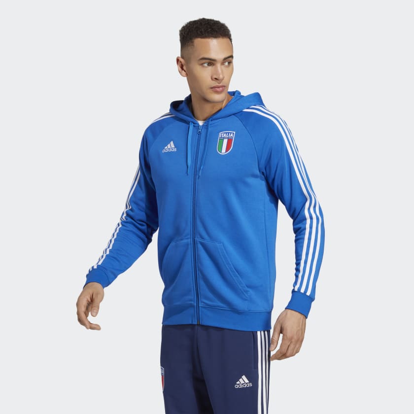 adidas Italy Full-Zip Hoodie - Blue, Men's Soccer
