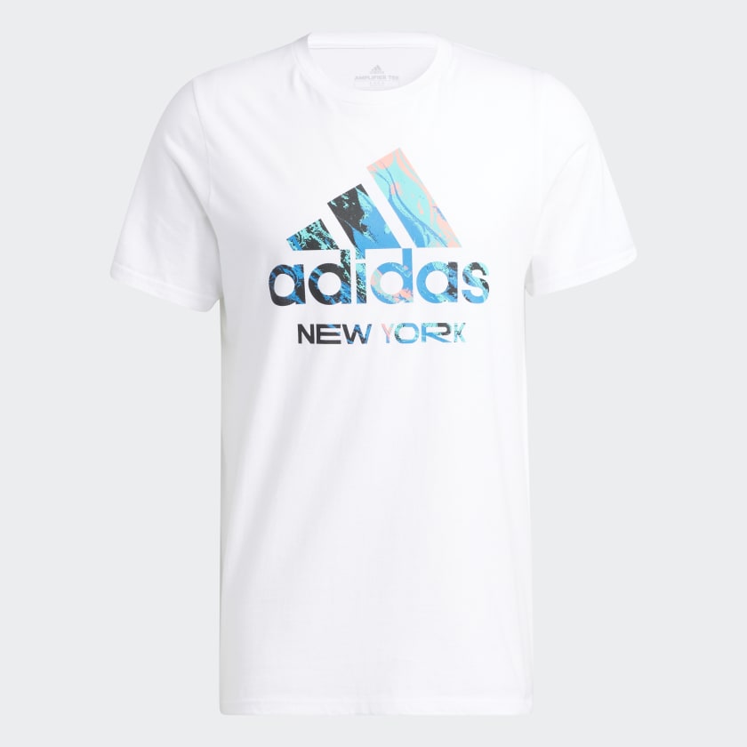 adidas NYC Badge of Sport Logo Graphic Tee - White | Men's Lifestyle ...