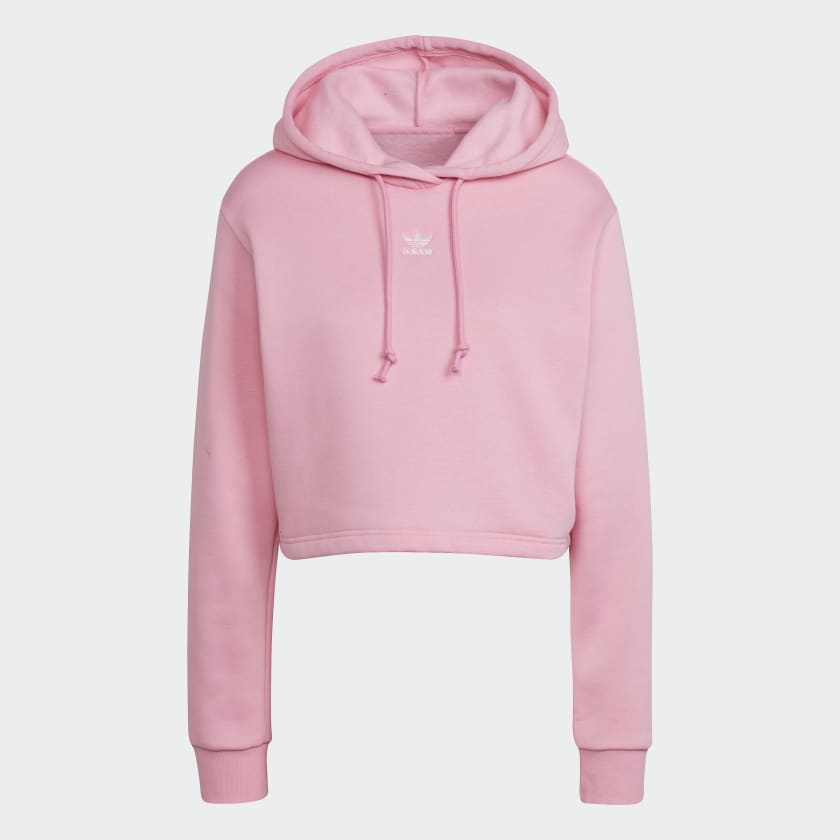 Originals adicolor cropped hoodie in pink store