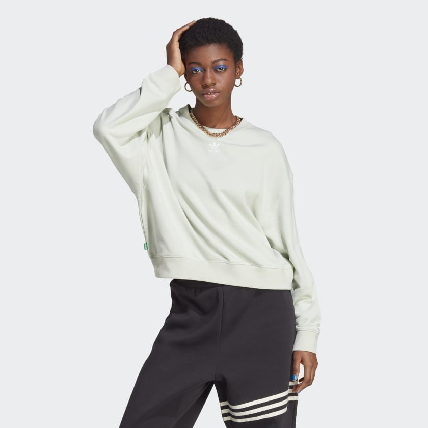 - Lifestyle Sweater Women\'s | Green with adidas | US Made Essentials+ adidas Hemp
