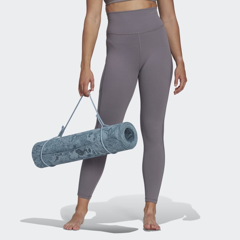 adidas Yoga Studio Luxe Wind Super-High-Waisted Rib Leggings - Grey
