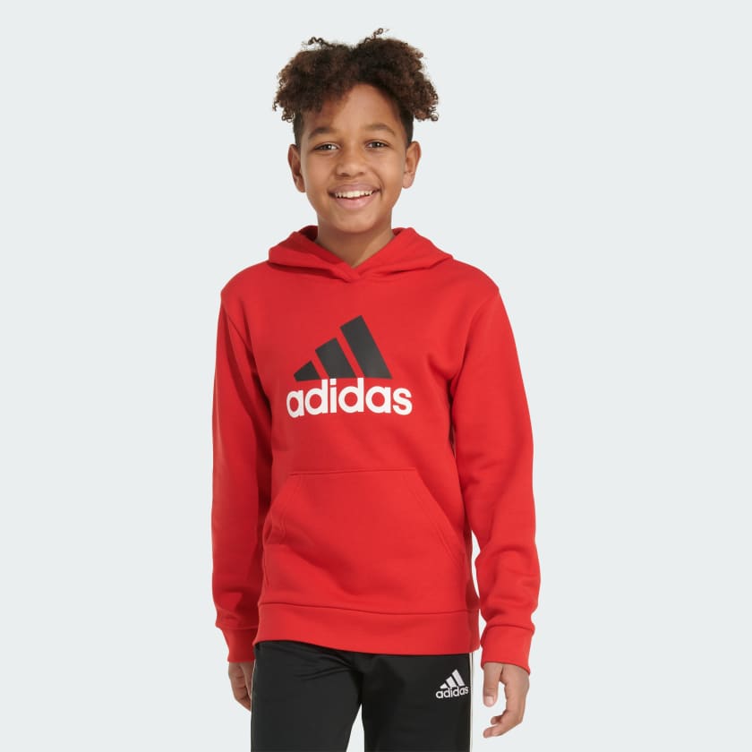 adidas Essentials Cotton Fleece Hooded Pullover Red Free Shipping with adiClub adidas US