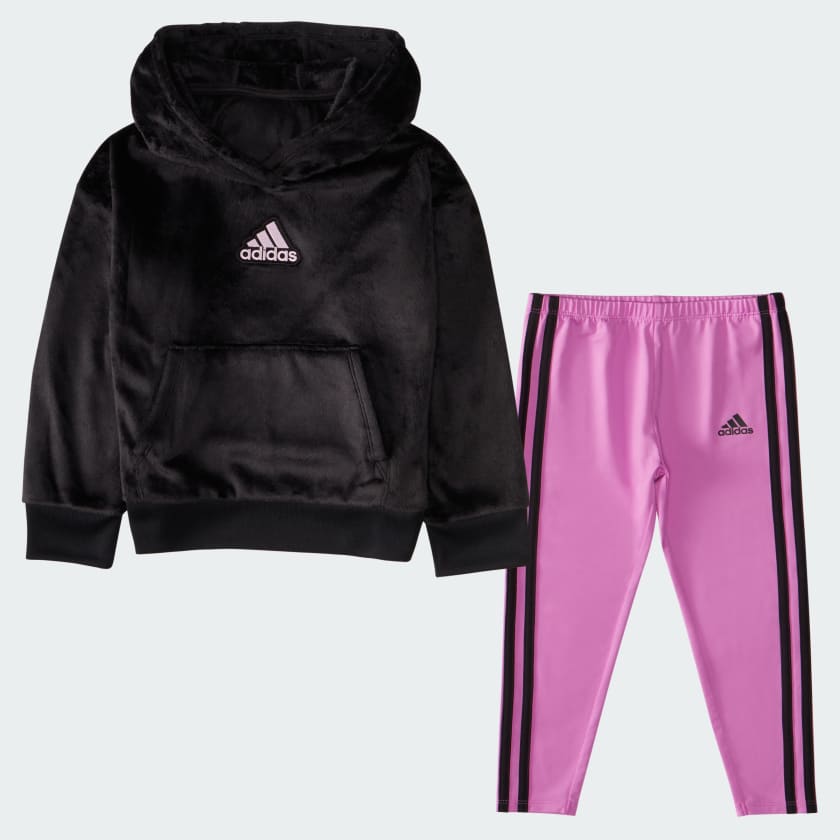 adidas Silken Fleece Pullover and Tights Set Black Free Shipping with adiClub adidas US