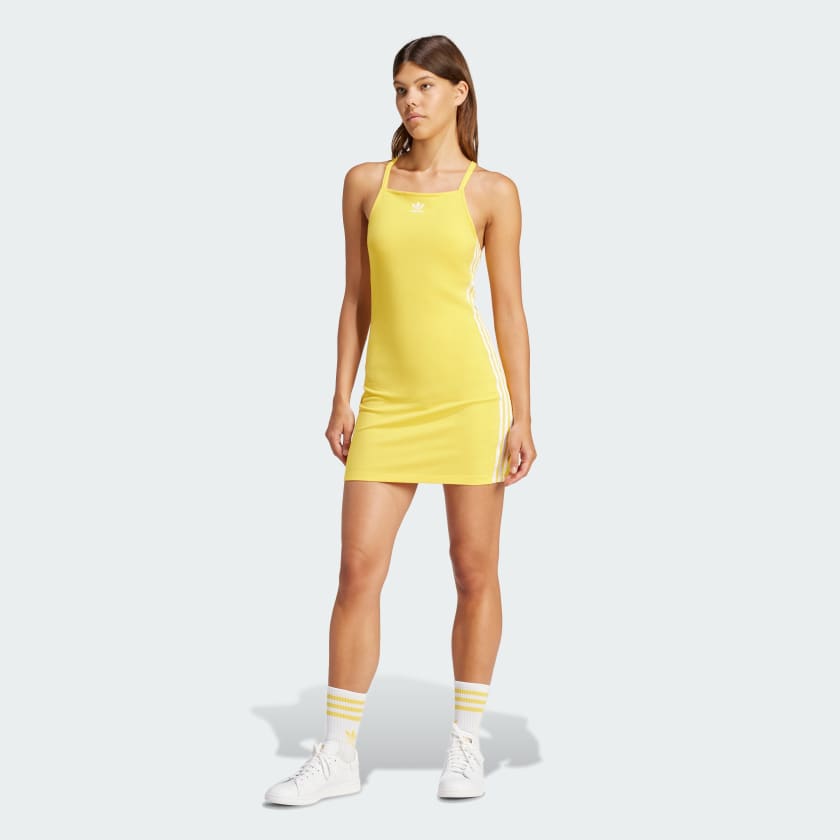 adidas 3 Stripes Mini Dress Yellow adidas India