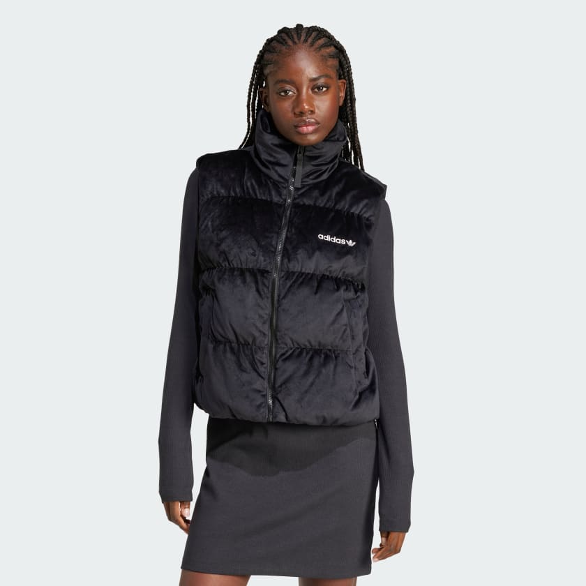 Black velvet adidas jacket discount