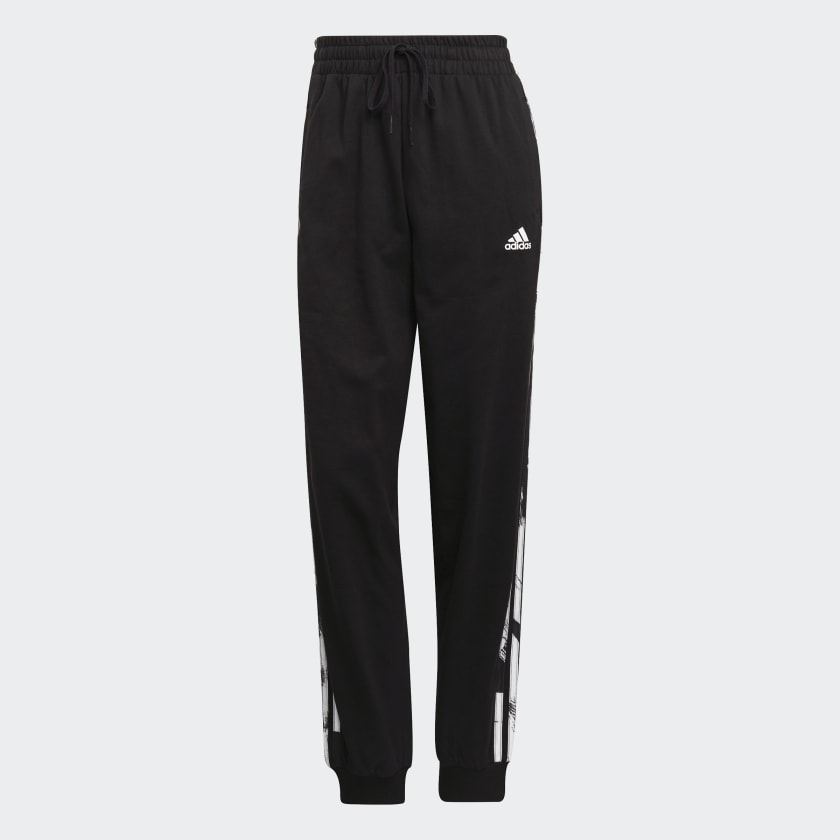 Adidas Stretch Pants M Women Black Cotton 27” 3 Stripes YGI H1-20