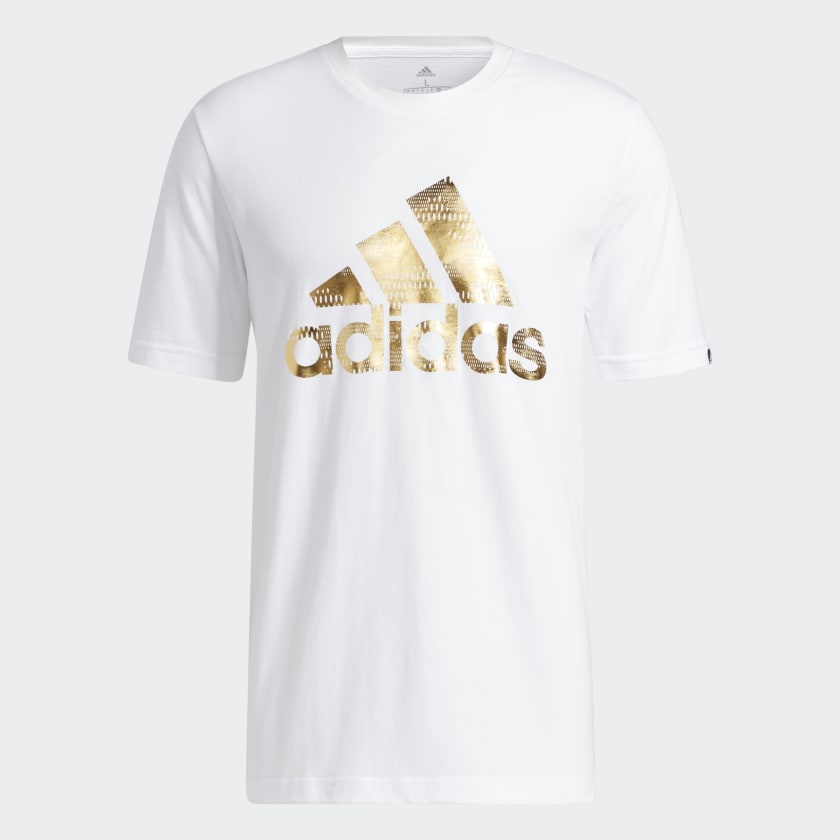 Adidas gold foil t shirt deals
