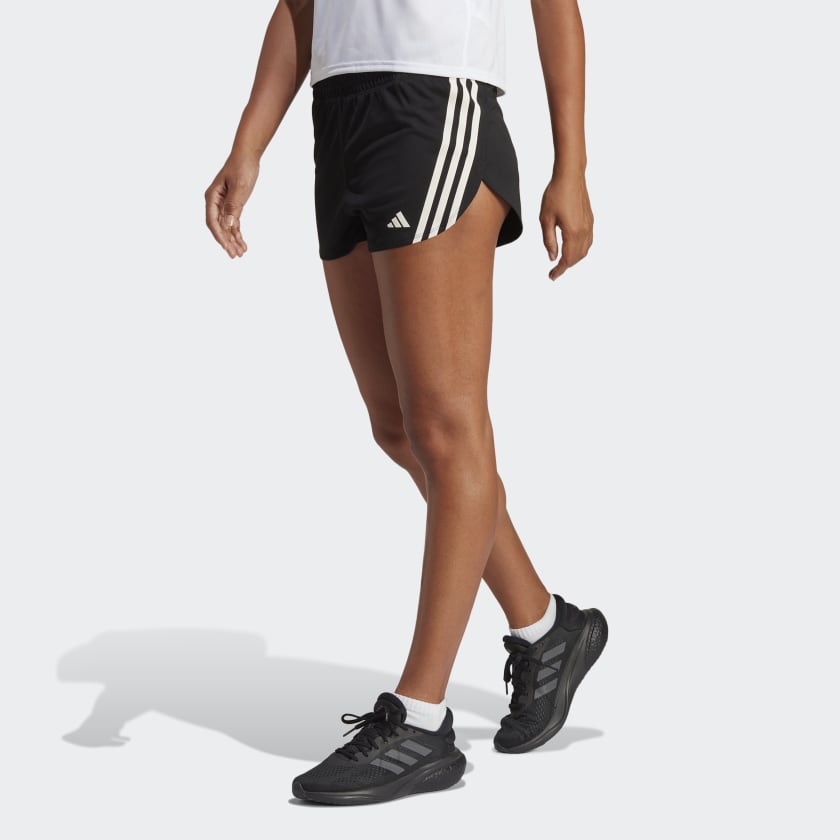 adidas Run Icons 3-Stripes Low Carbon Running Shorts - Black | adidas ...
