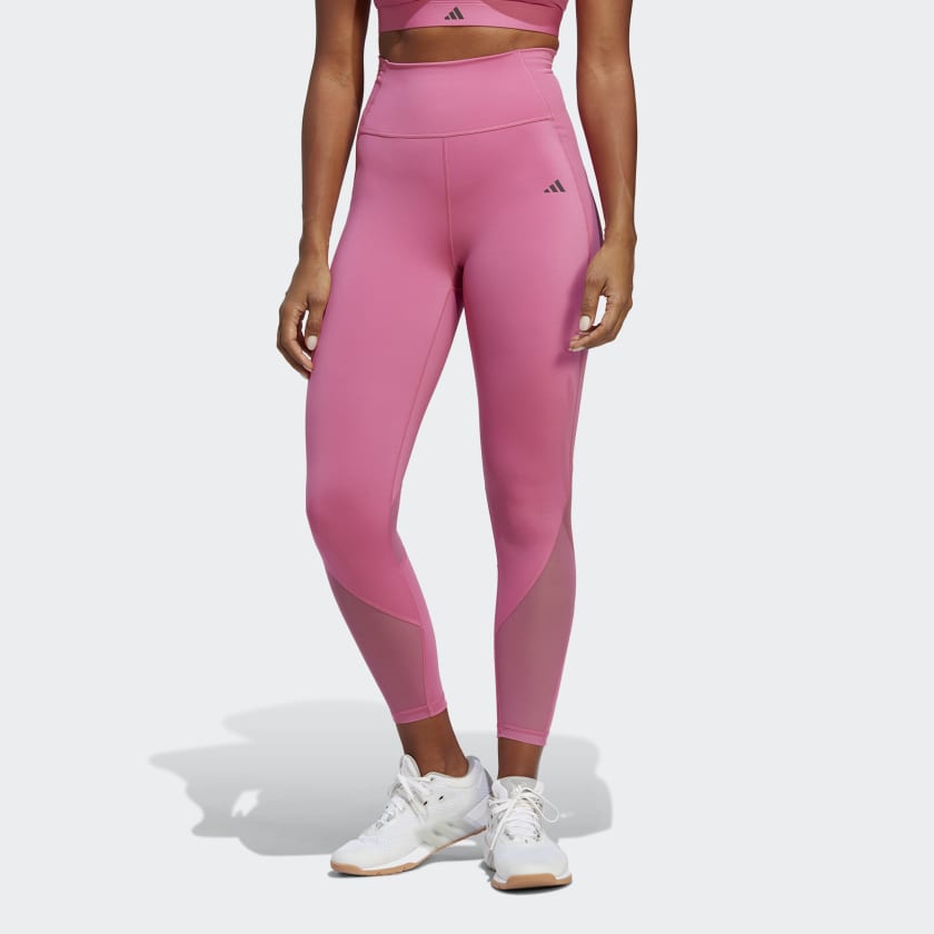 adidas Women's Training Branded Aeroknit 7/8 High Rise Tight, Screaming  Pink, X-Small at  Women's Clothing store