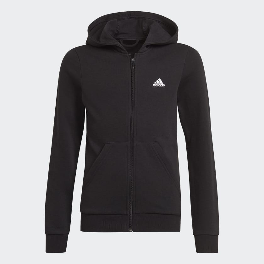 Adidas essentials track jacket black sales