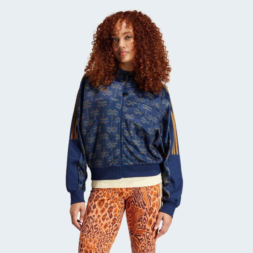Blue adidas track jacket discount