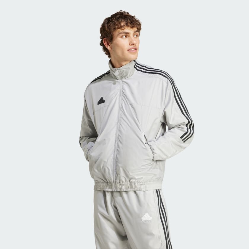 Grey adidas track jacket sales