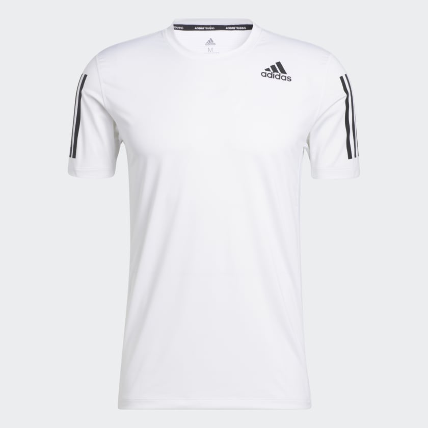 adidas Playera Techfit 3 Rayas Fitted Blanco adidas Mexico