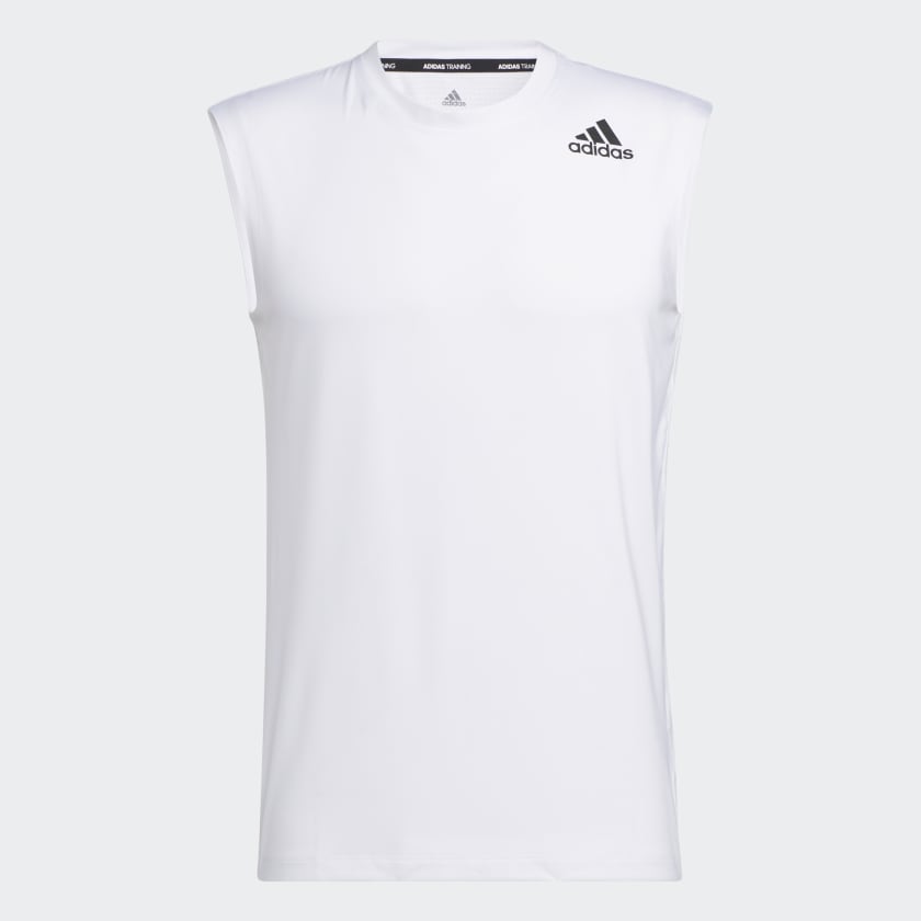 adidas Remera Sin Mangas Techfit Base Blanco adidas Argentina