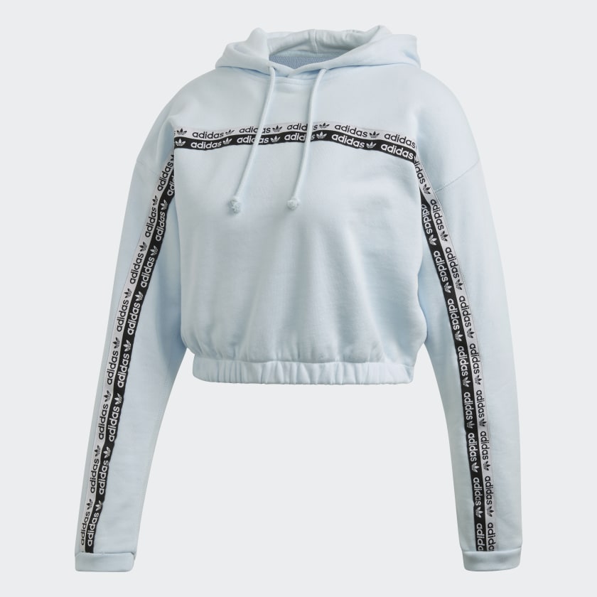 Adidas blue cropped hoodie hotsell
