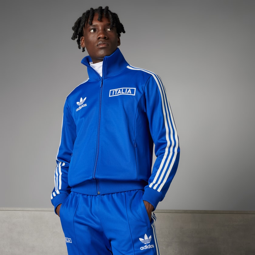 adidas Men's Soccer Italy Beckenbauer Track Top - Blue | Free Shipping ...