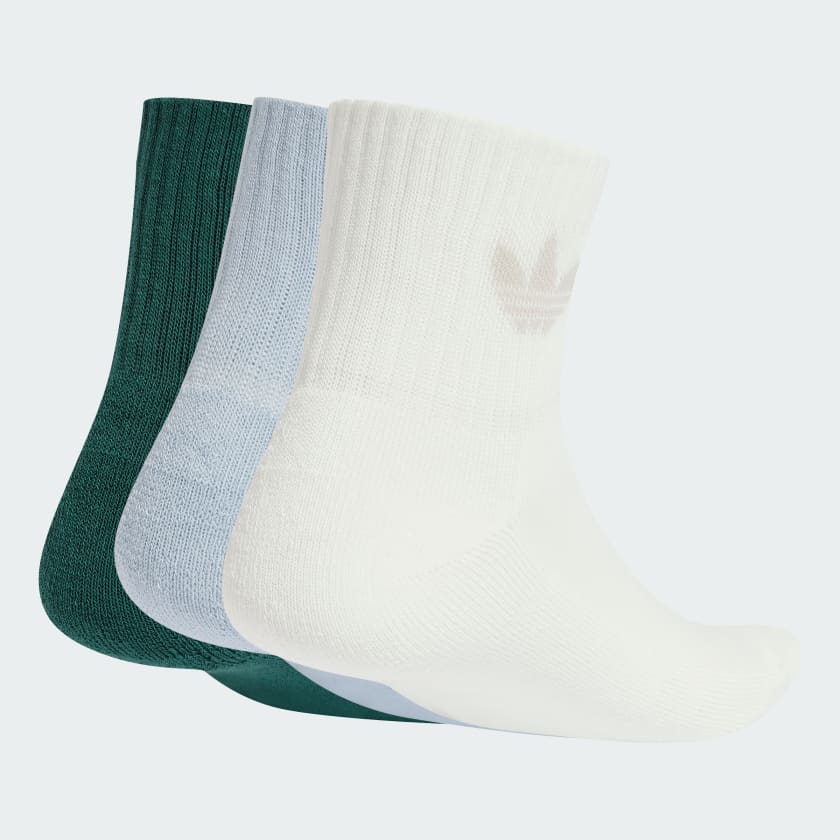 adidas Mid Crew Socks 3 Pairs - White | Free Shipping with adidas Mid Crew Socks 3 Pairs - White | Free Shipping with