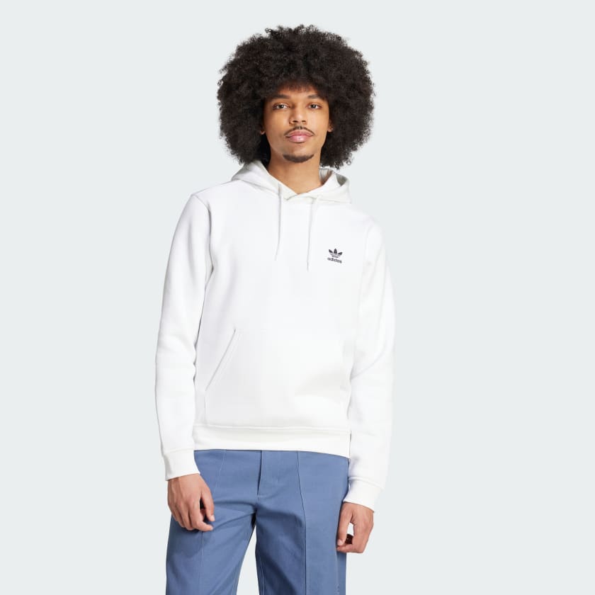 Adidas trefoil hoodie men's white outlet