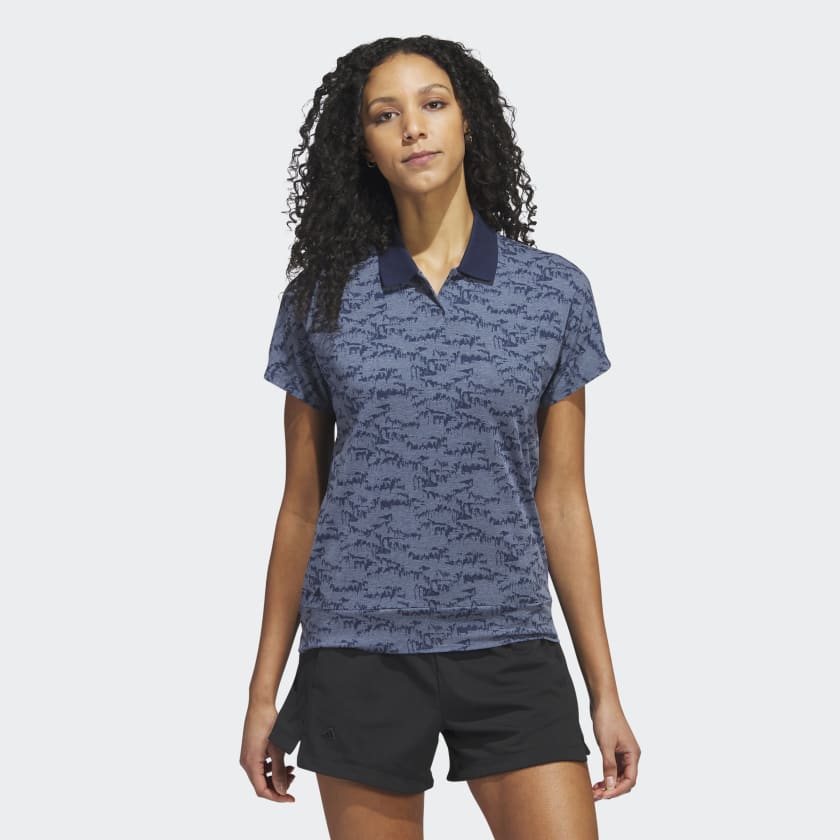 adidas Go-To Printed Golf Polo Shirt - Blue | adidas Canada