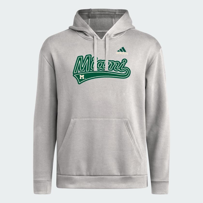 adidas Miami Hurricanes Fleece Hooded Sweatshirt Grey Free Shipping with adiClub adidas US