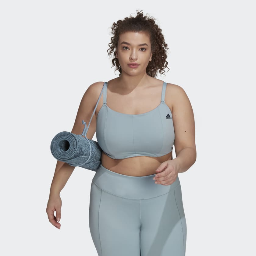 adidas Yoga Studio Light-Support Bra (Plus Size) - Grey