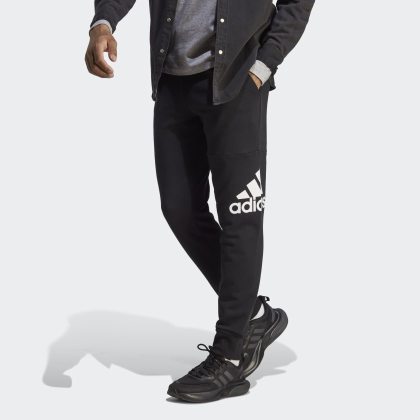 adidas Essentials French Terry Tapered Cuff Logo Broek Zwart