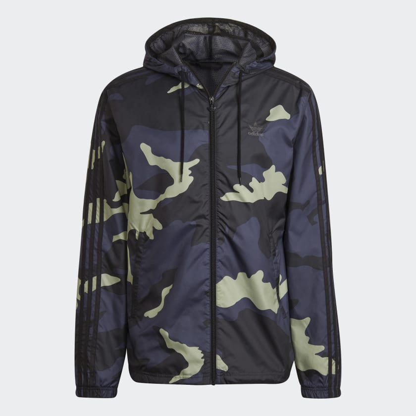 Adidas camo jacket windbreaker hot sale