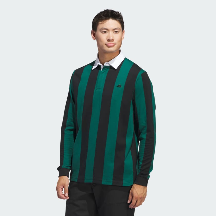 adidas Go-To Long Sleeve Rugby Polo Shirt - Green | Men\'s Golf | adidas US