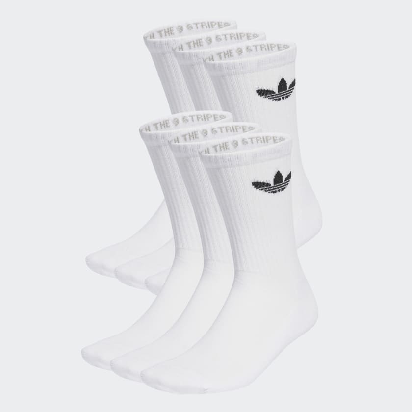 adidas Trefoil Cushion Crew Socks 6 Pairs - White | adidas UK