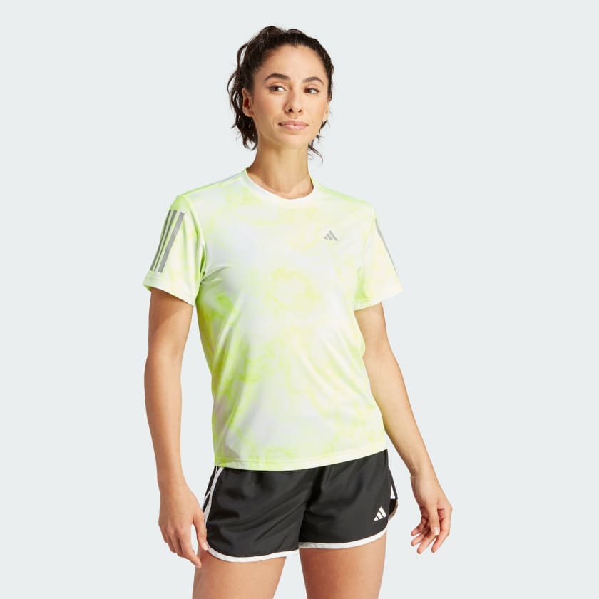 adidas Own the Run Allover Print Tee White adidas India