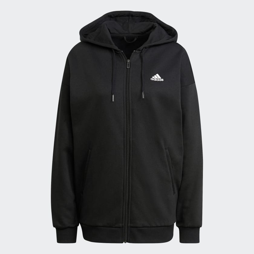 Adidas black zip hoodie store