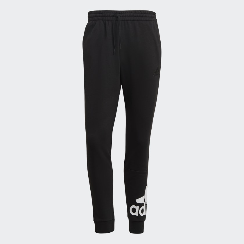 adidas Essentials French Terry Tapered Cuff Logo Joggers Black adidas UK