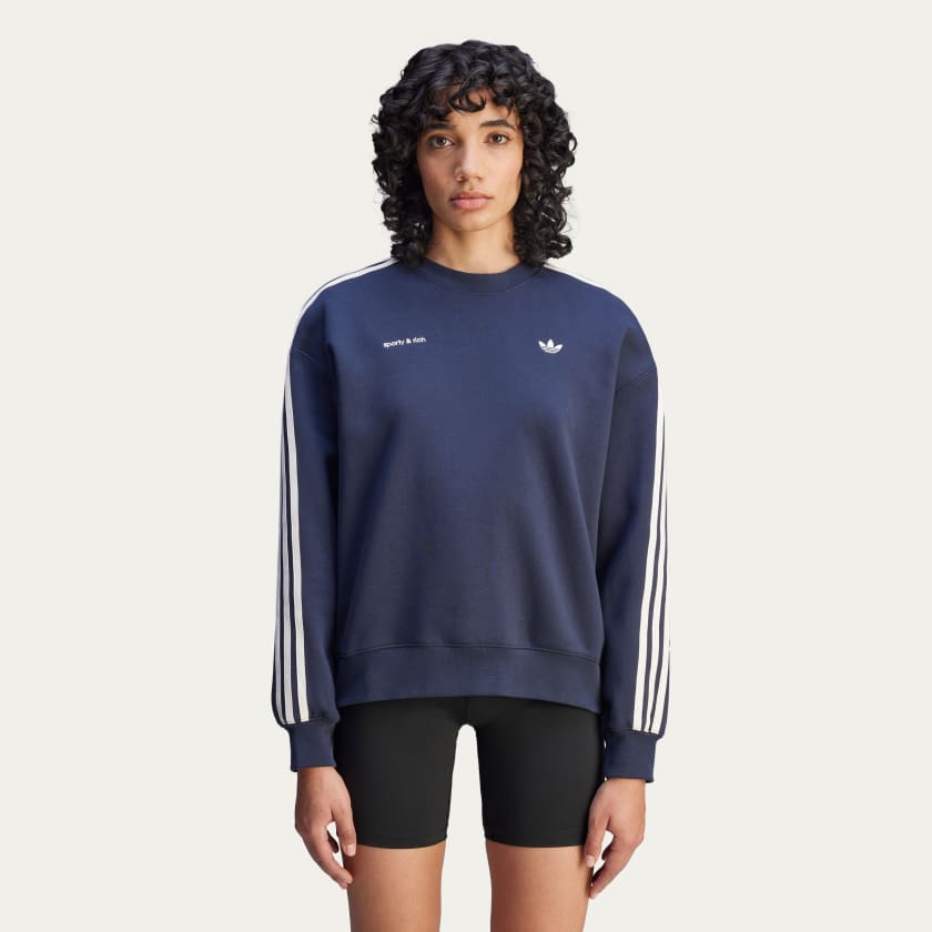 adidas x Sporty & Rich Sweatshirt - Blue | Free Shipping