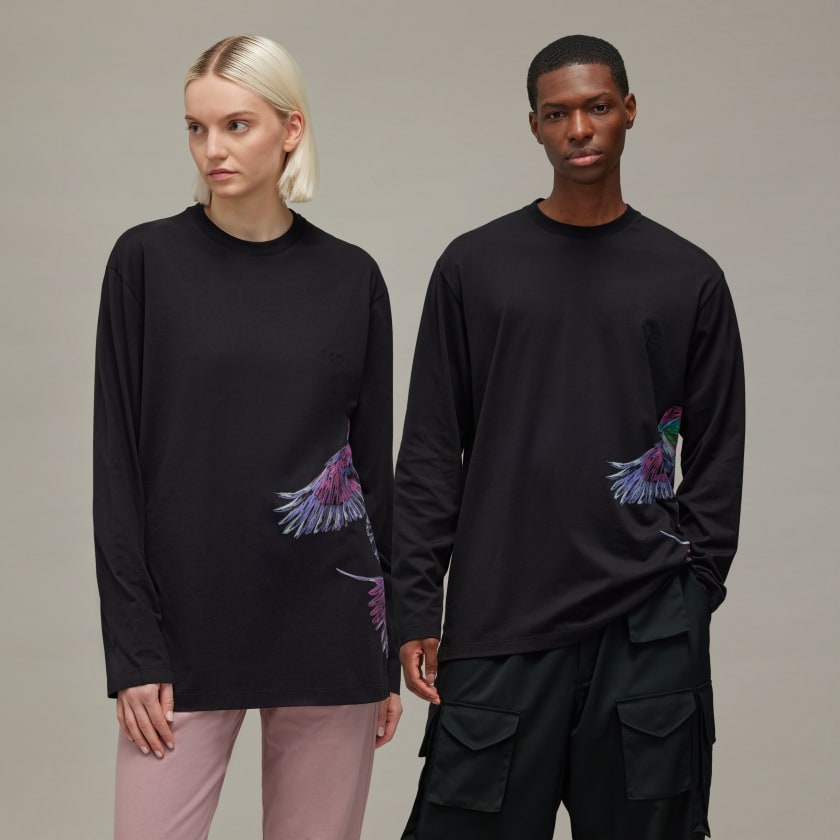 adidas Y-3 Graphic Long Sleeve Tee - Black | Free Shipping with adiClub |  adidas US