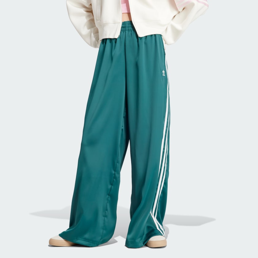 adidas Track Pants Adicolor Saten Pierna Ancha Verde adidas Mexico