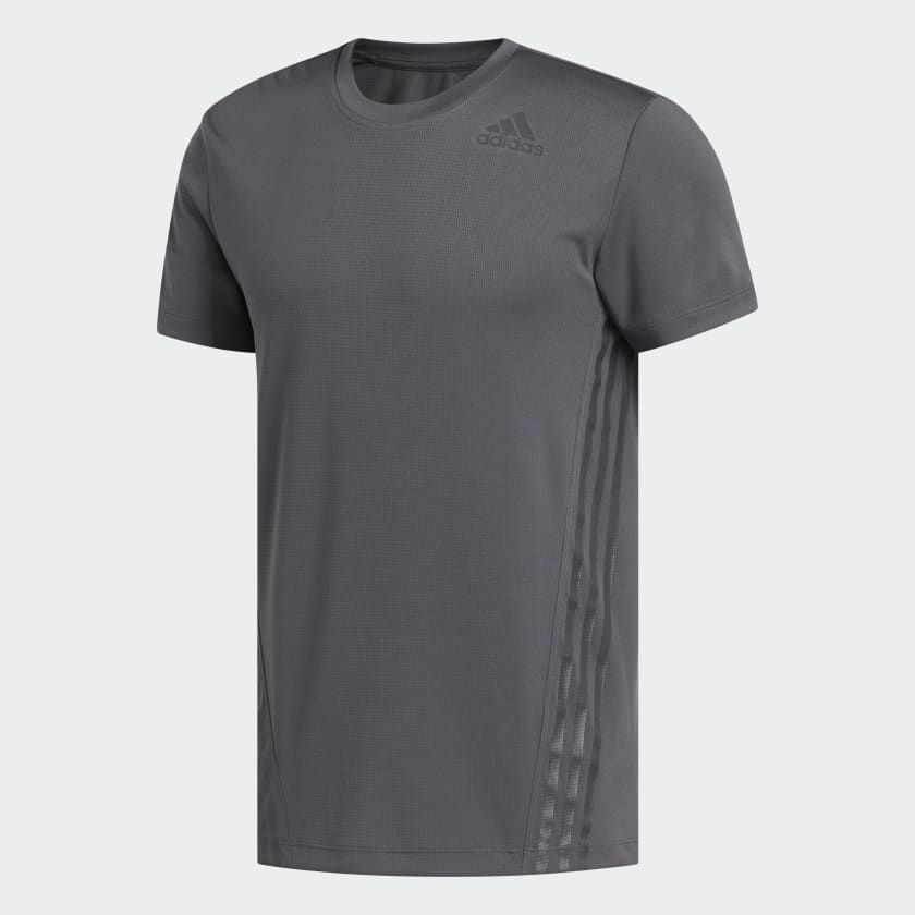 adidas AEROREADY 3 Stripes Tee Grey adidas Australia