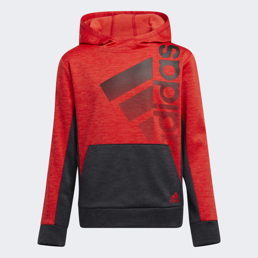 adidas Colorblocked Mélange Hoodie - Red | Free Shipping